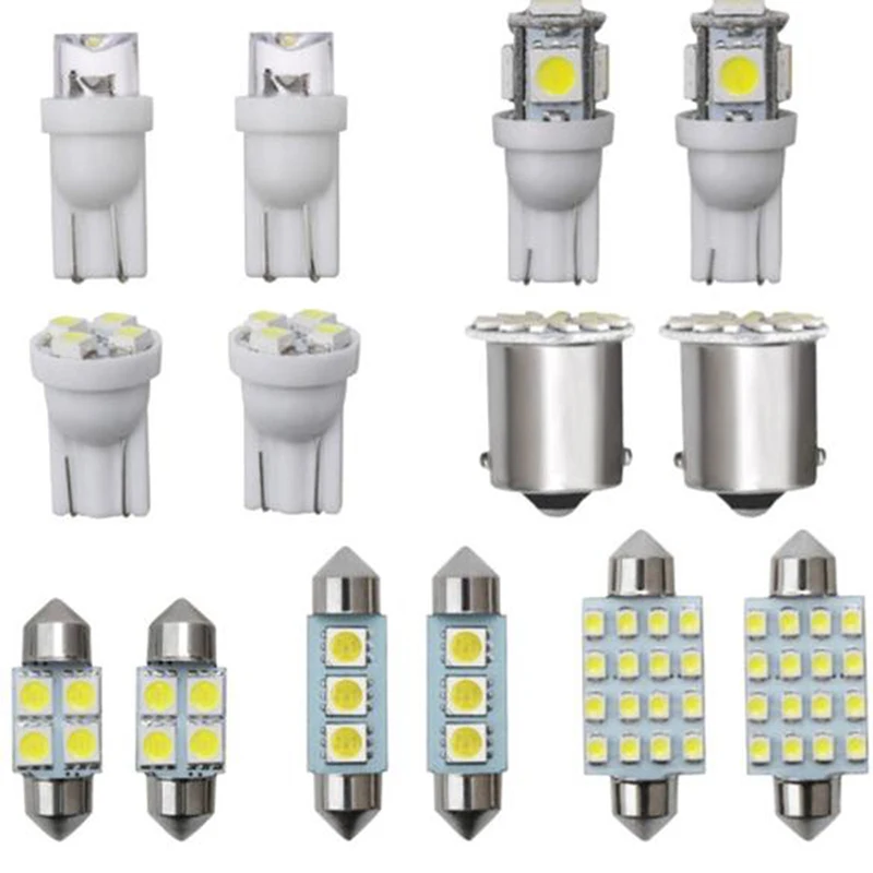 14PCS High Quality New Car LED Interior Package For T10 36mm Map Dome License Plate Lights Kit 6000K~8000K