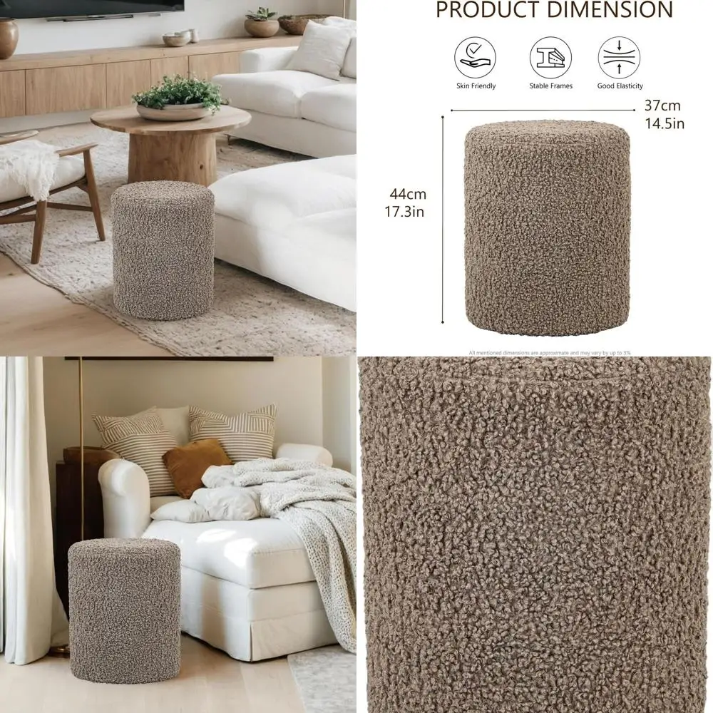 

Современный мягкий пуф, универсальный табурет для туалетного столика, обитая тканью подставка для ног для гостиной и спальни