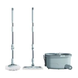 Good quality 360 spinning water absorbing hand free dual drive squeeze mop and bucket