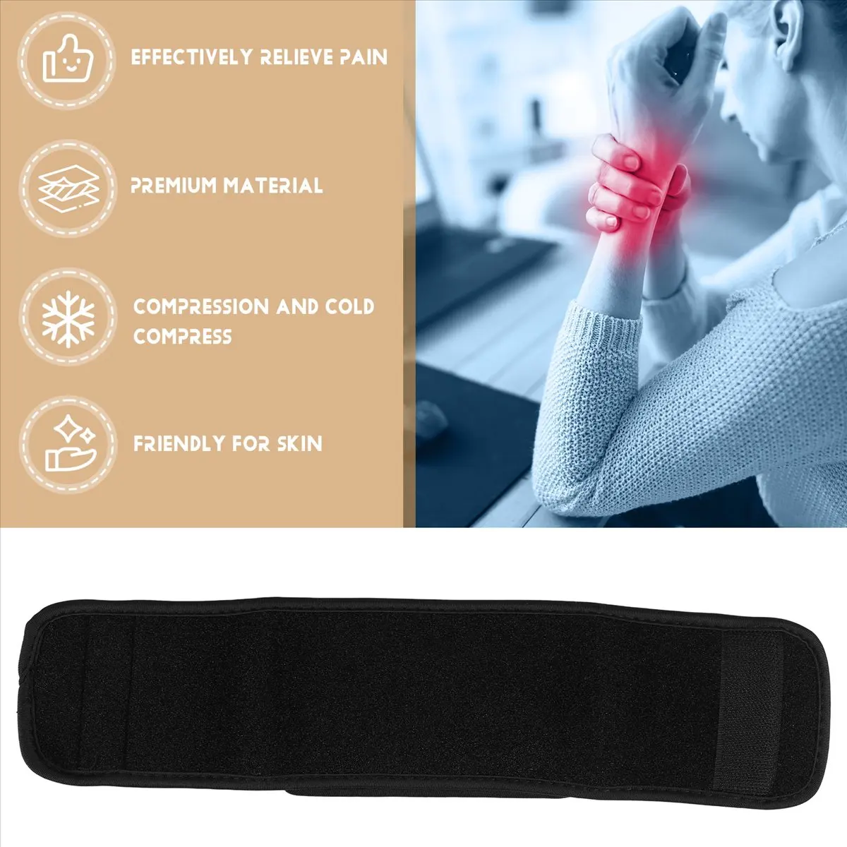 T34C Cold Therapy Wrap Cold Packs Reusable Gel Ice Pack Compress for Injuries Recovery and Pain Relief
