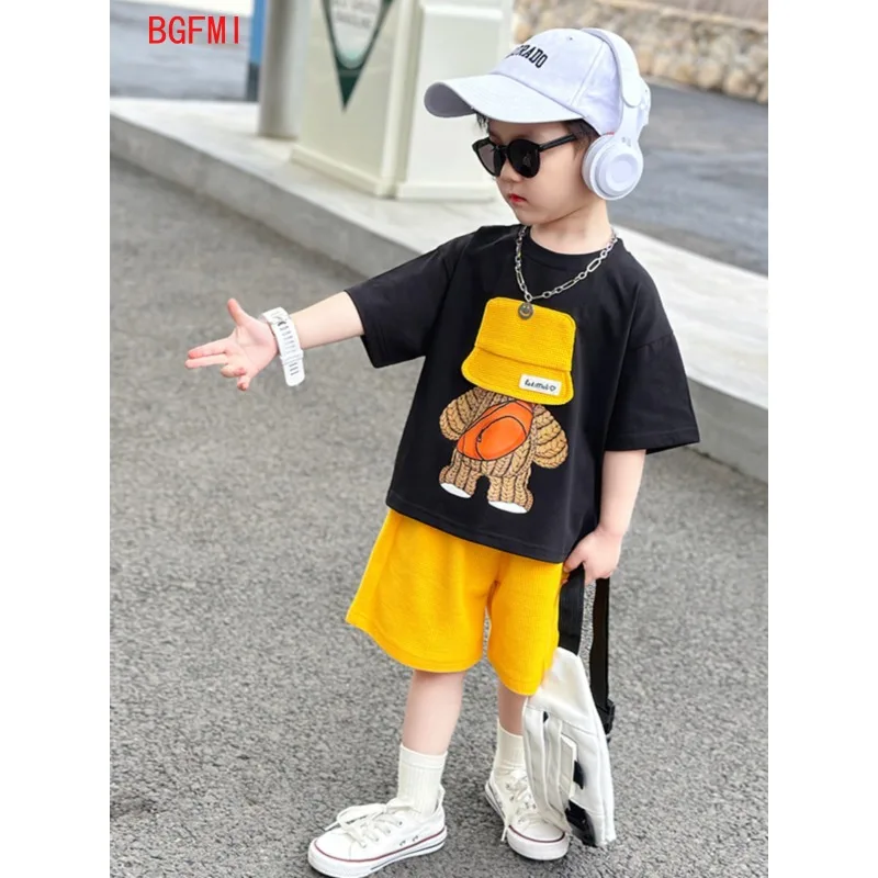 Boutique Baby Boys Outfits 2024 Summer Fashion Short Sleeve Shirts + Shorts Two Piece Kids  2 3 4 5 6 7 8 9 10 Years Old Outfits