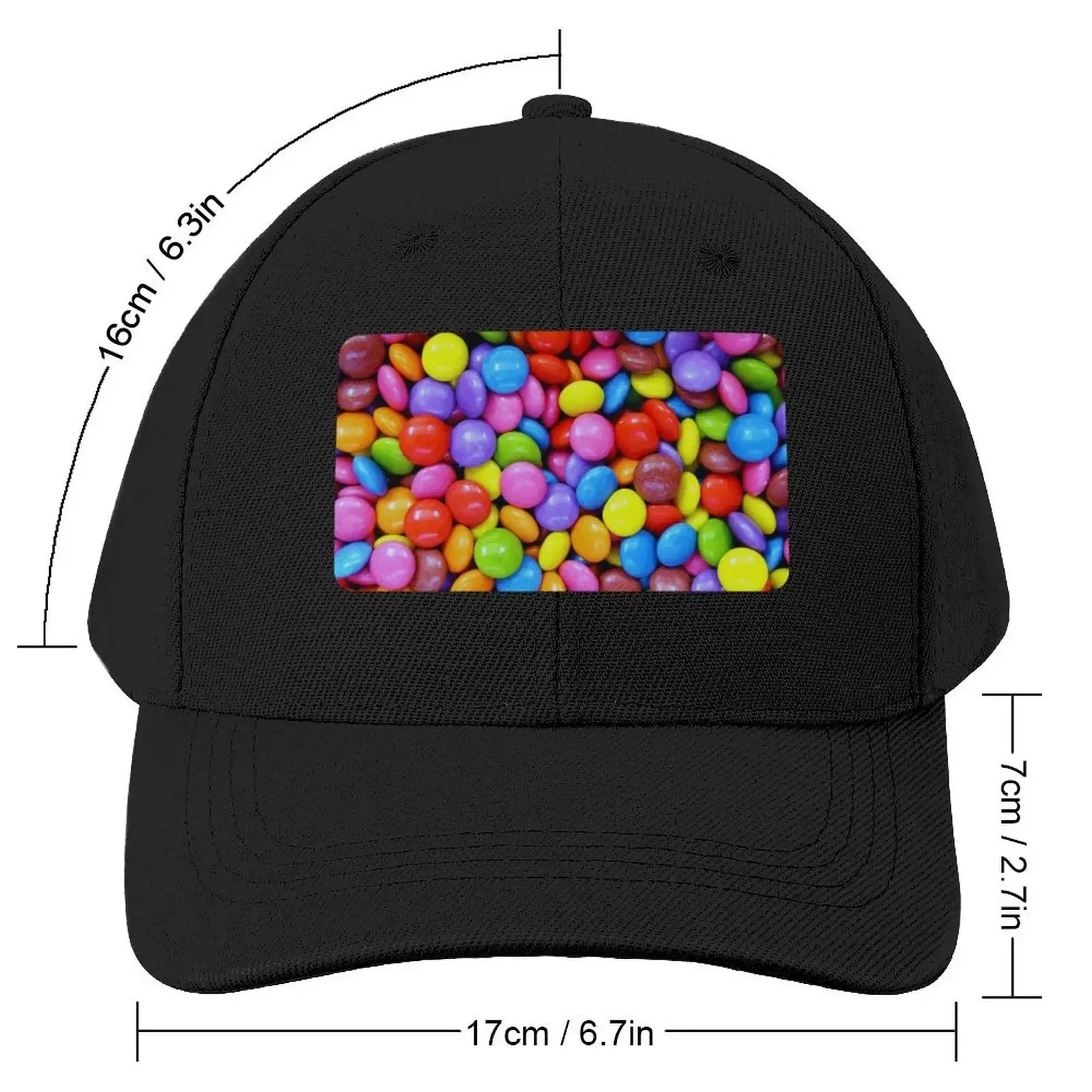 Smarties Background - Candy Sweets Chocolate Lover Gift Baseball Cap Anime Luxury Cap Rave Men's Caps Women's