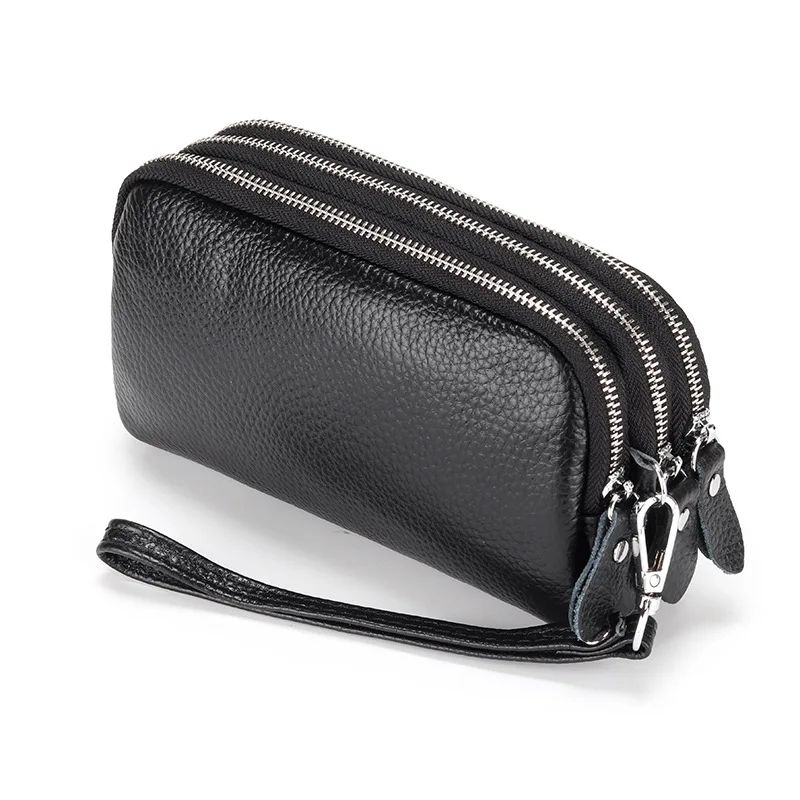 Extra Large Women‘s Clutch Bag Three Layers Zipper Leather Purse for Phone Coins Credit Card Long Wallet  Hand Bags Purse