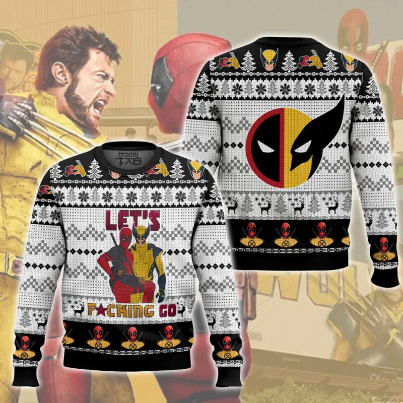 

Marvel Deadpool And Wolverine Christmas Hoodies Ugly Sweaters Men's Winter Sweaters Creative And Bizarre Festive Atmosphere