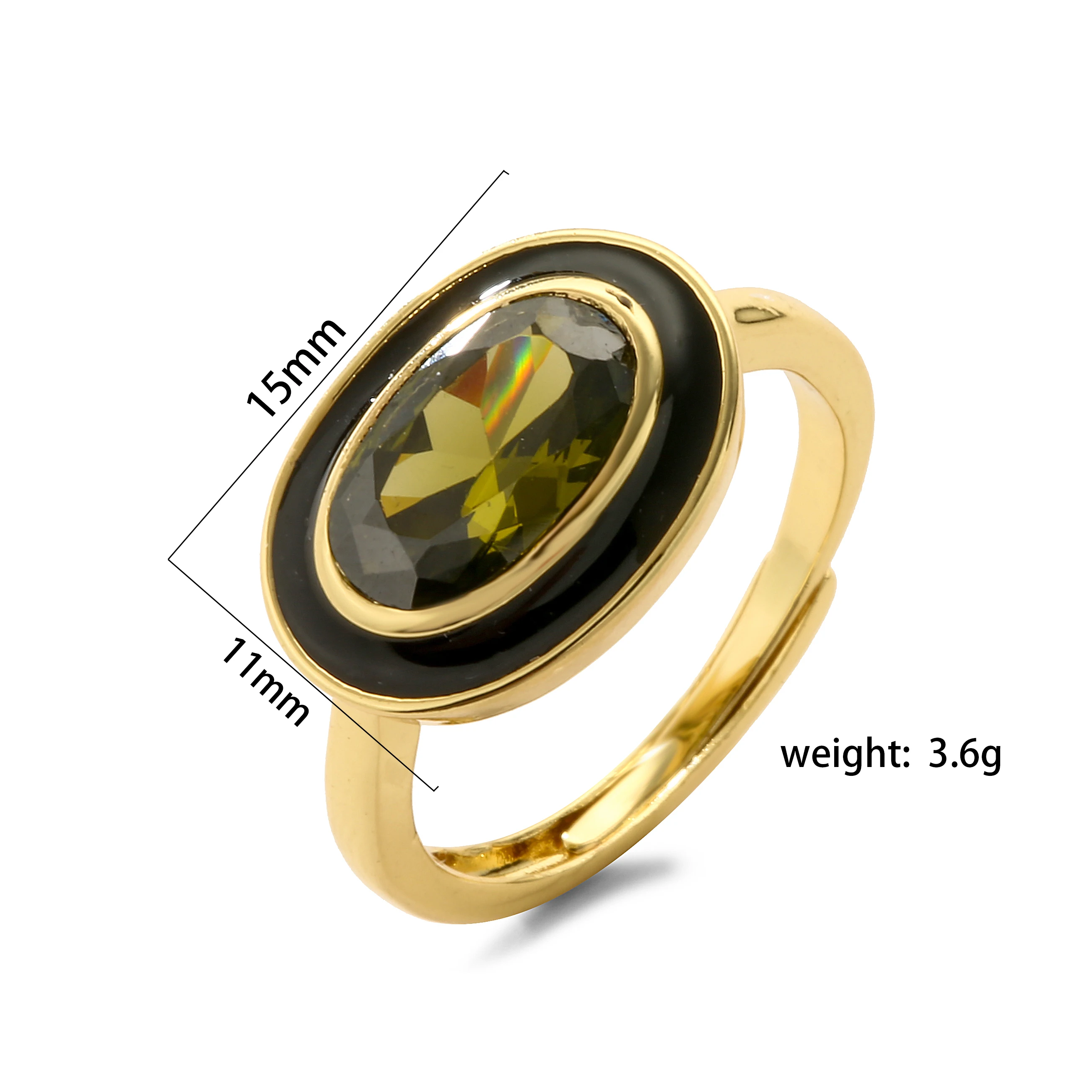 HECHENG, New Colorful Neon Enamel Open Adjusted Finger Ring For Women Fluorescent Fashion Copper Zircon Jewelry Wholesale