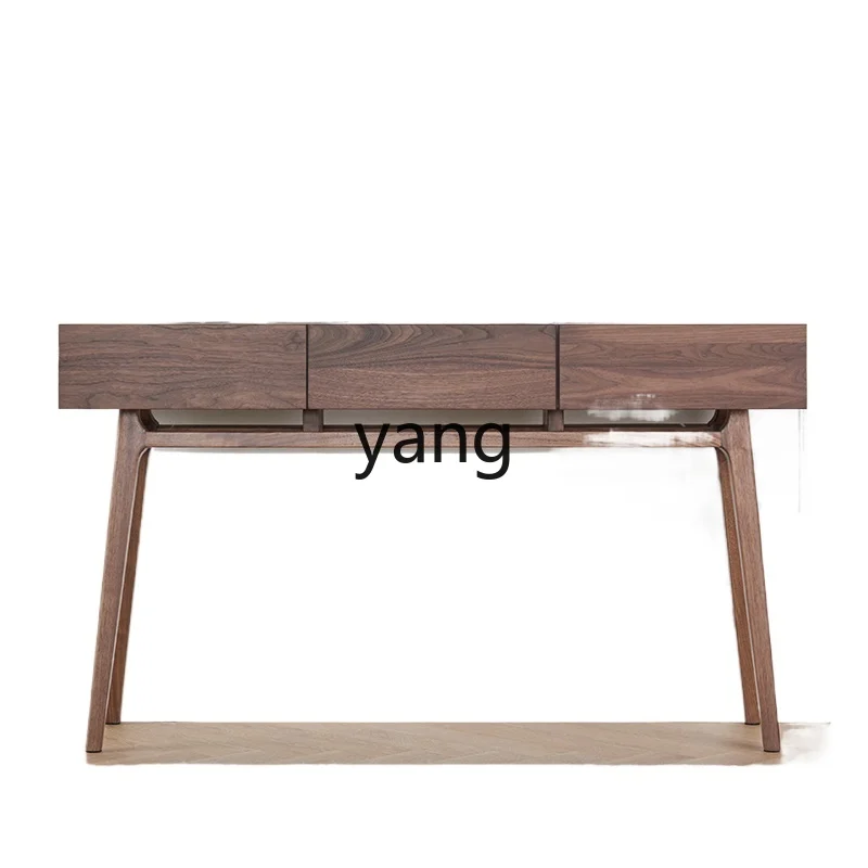 

yjq Console Nordic Entrance Cabinet Black Walnut Wood Entrance Table Solid Wood Altar Home a Long Narrow Table Wall Table