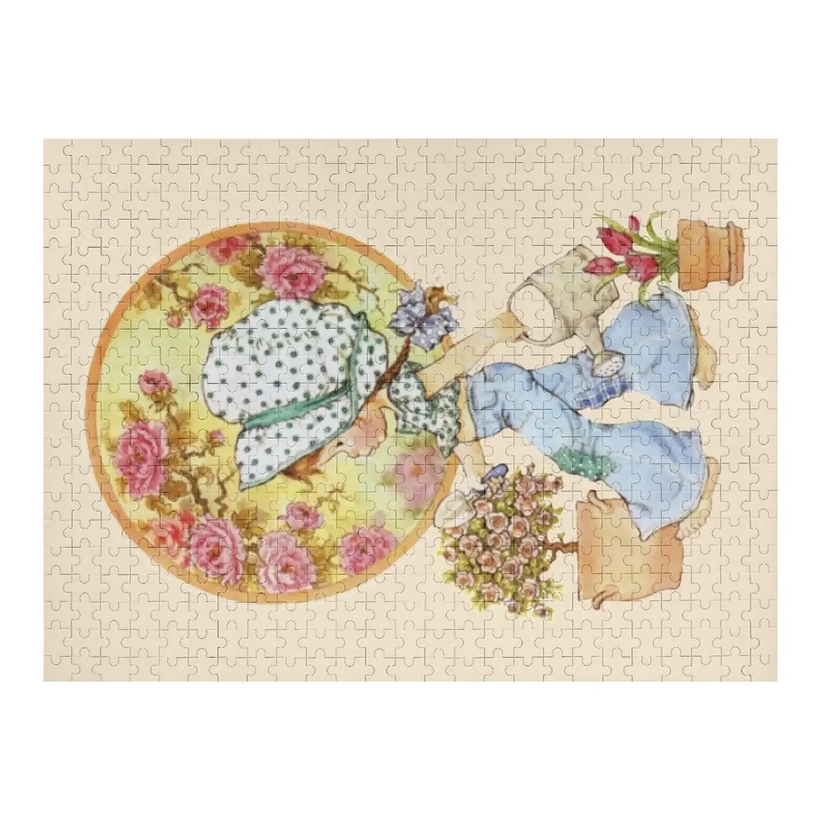 

Sarah Kay - Girl, roses and watering can (Givry color) Jigsaw Puzzle Personalized Wooden Name Custom Puzzle