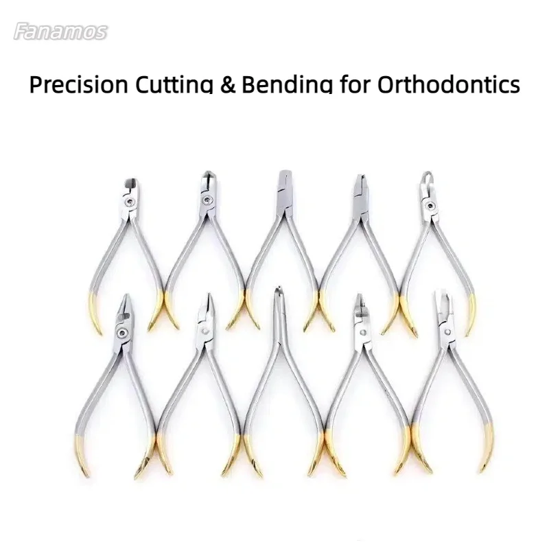 Stainless Steel Dental Orthodontic Pliers Kit, Wire Bending, Distal End & Ligature Cutter, Bracket Removing Ortho Tools