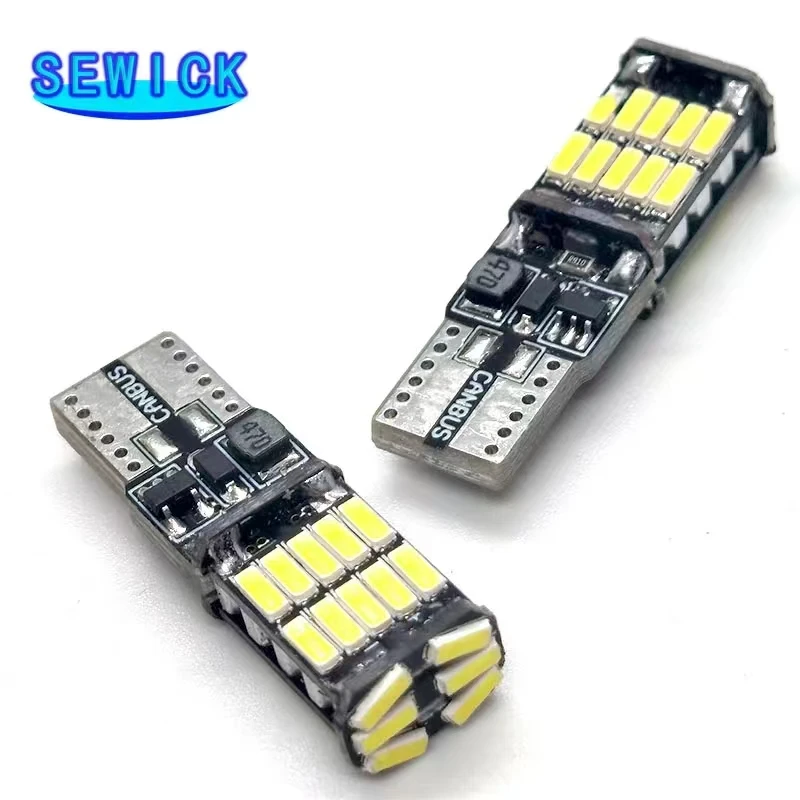 100szt T10 w5w 194 501 canbus 4014 oświetlenie wnętrza samochodu bez błędów T10 26SMD led Światła przyrządów żarówka lampa kopułkowa 12V