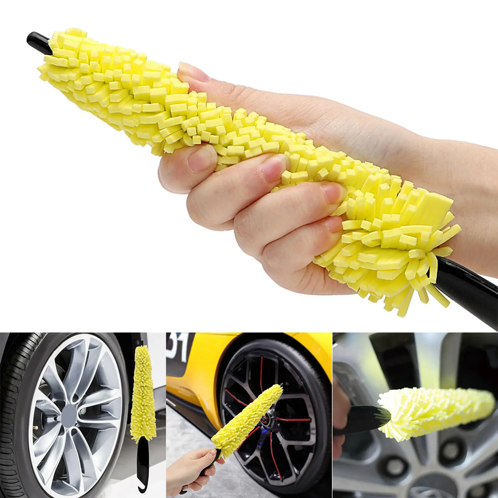 Car Wheel cleaning Brush, Rim Scrubber for Motorcycles clean Dirty Tire