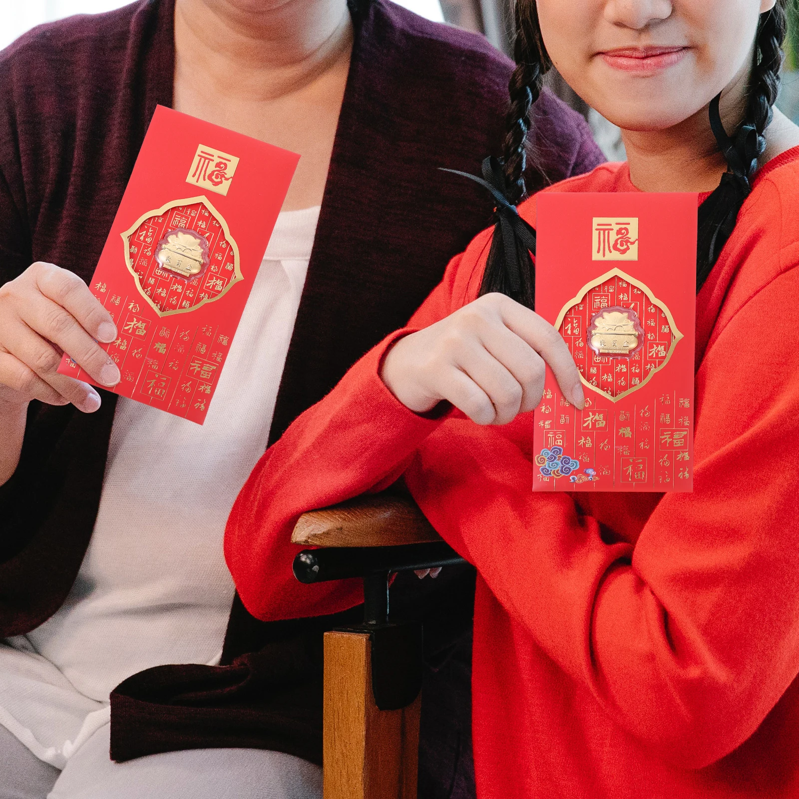 

2 Pcs Cornucopia Red Packet Chinese Creative Money Bag Envelopes New Year Packets Lunar Gift