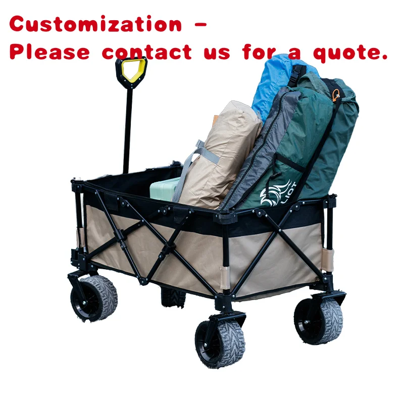 custom.All-Metal Lightweight Stainless Steel Camping Cart Portable Foldable Stall Travel Picnic Storage Campers