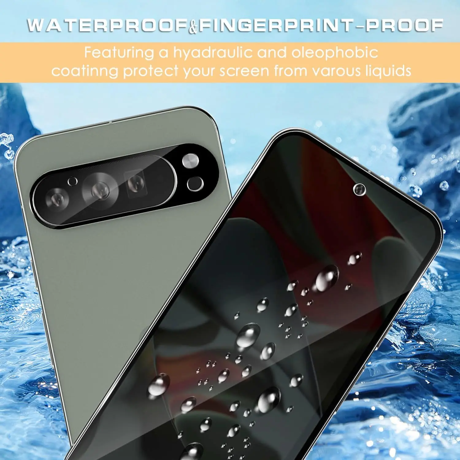 Privacy Screen for Pixel 9 Pro XL 5G for Tempered Glass Anti-Spy Screen Film for Google Pixel9 Pro 9 Pro(Support Fingerprint)