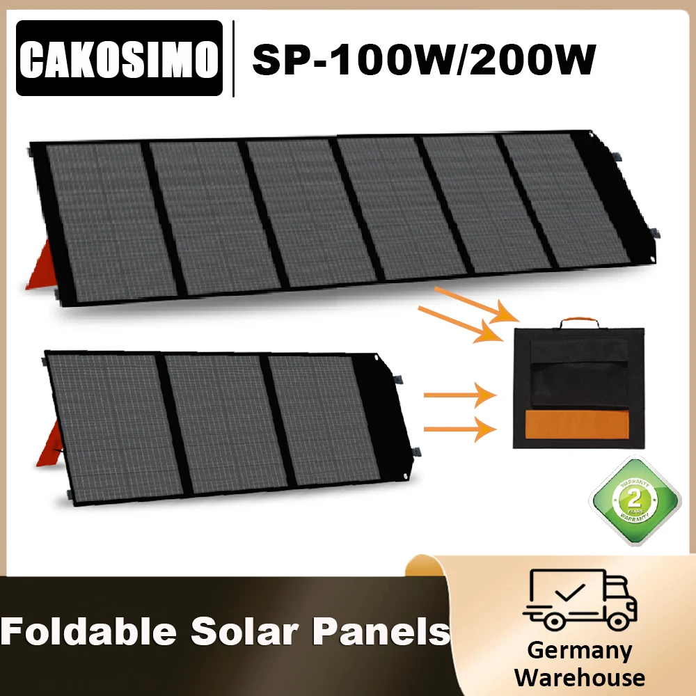 Cakosimo 100W 200W Solar Panels  Backpack 18V   Portable  Charging  USB  Power Supply For Camping