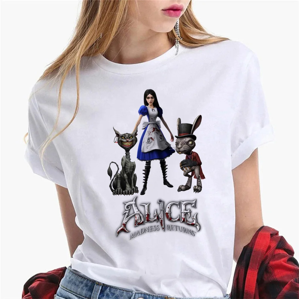 Alice Madness Returns tshirt women streetwear summer anime t-shirts female comic Japanese designer clothing