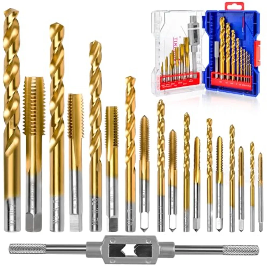 

Pcs Metric Drill and Tap Set with 1Pc Tap Wrench HSS Thread Tap Set from Combination of Drill and Tap Set for Metal with Exquis