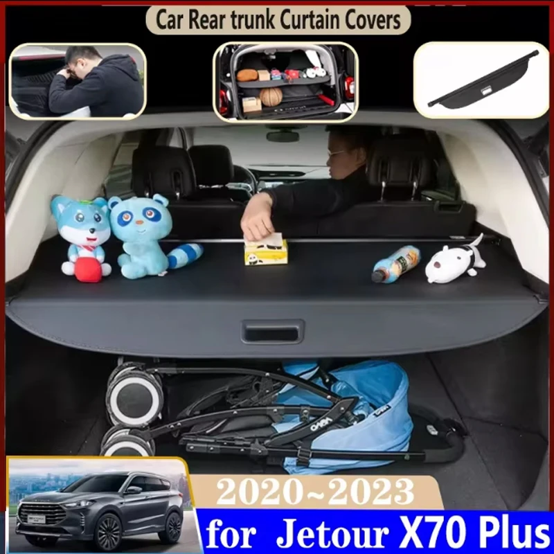 Car Trunk Curtain For Jetour X70 Plus 2020 2021 2022 2023 Car Dedicated Trunk Rear Curtain Covers Retractable Space Accessories