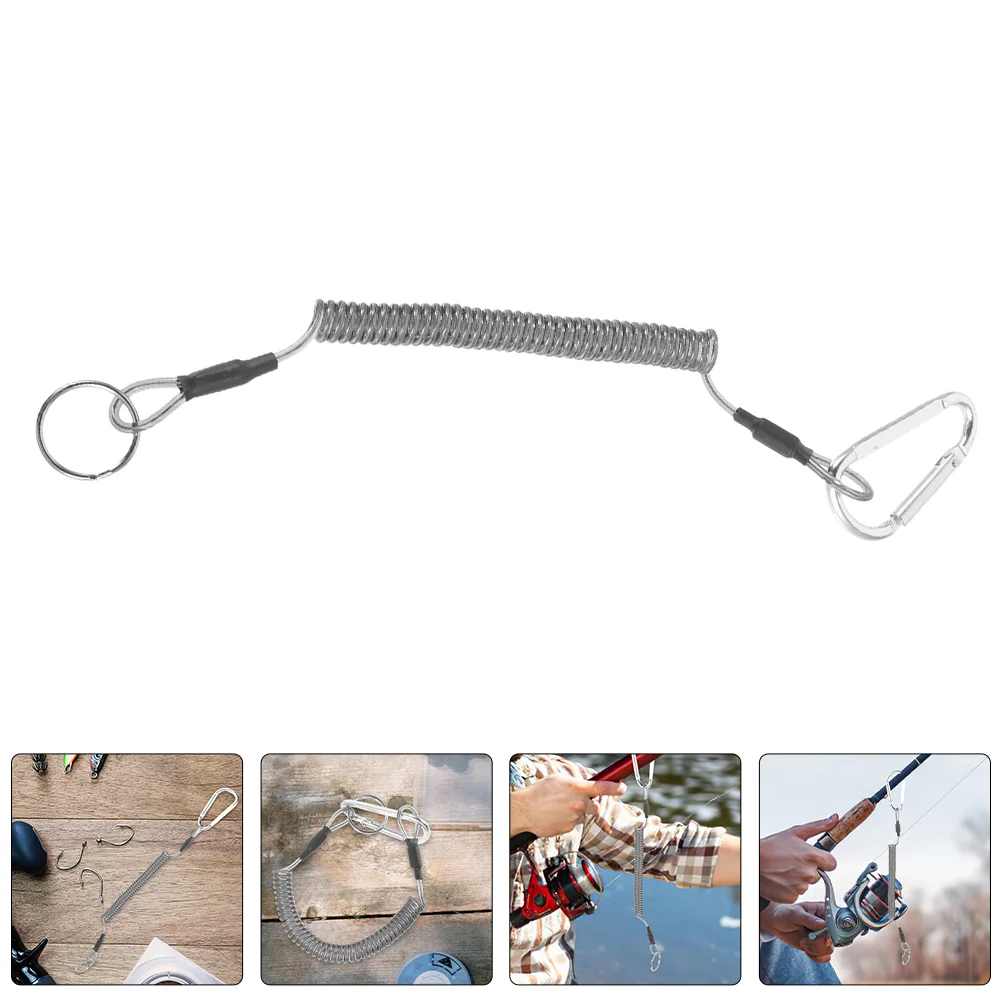 4 Pcs Heavy Duty Lanyard Fishing Miss Rope Portable Tether Elastic Coiled Protective Spring