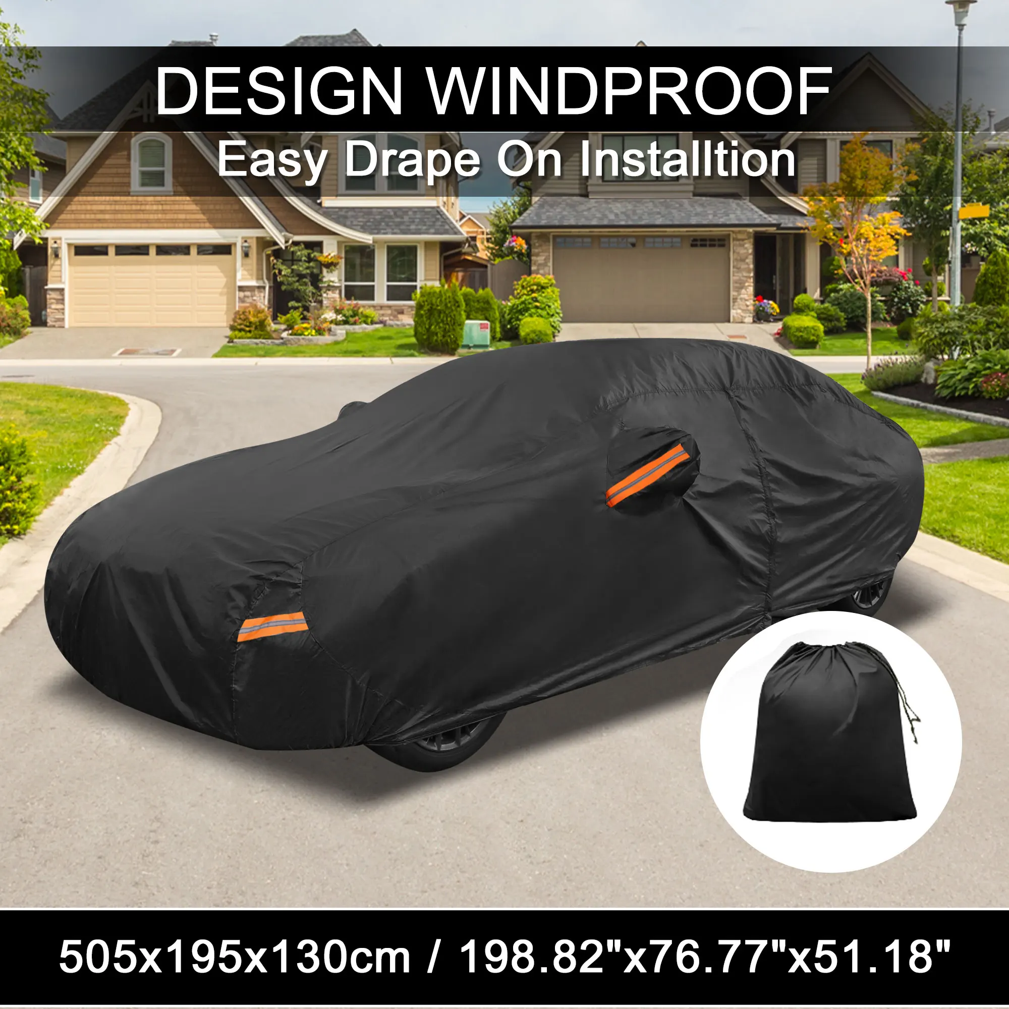 Motoforti Car Cover W/ Left Side Door Zipper 210D-PU for Genesis G80