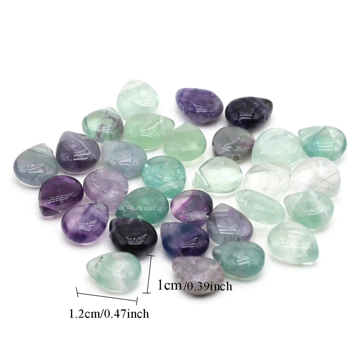 10/20pcs Natural Stone Crystal Loose Beads 10 X 12 Mm Water Drop Shape Spacer Beads for Jewelry Making DIY Necklace Accessories