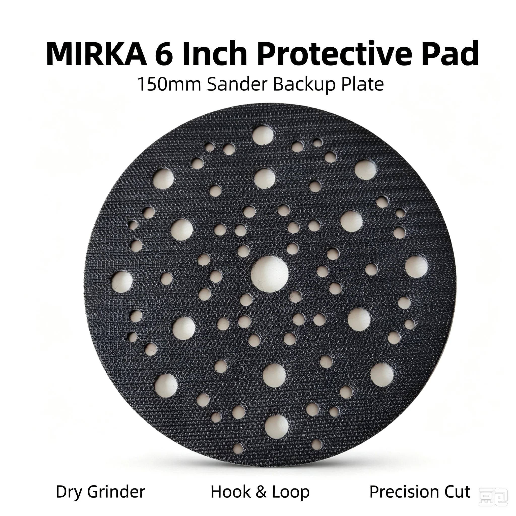 MIRKA 6 Inch Protective Pad 150mm Dry Grinder Sander Backup Plate Hook Loop Sanding Disc