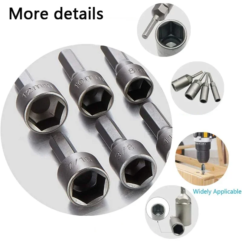 9/14pcs Power Nut Driver Drill Bit Set Tool 1/4” Hex Nut Socket Adapter Repairing Tool Kit for Electric Screwdriver Hand Drill