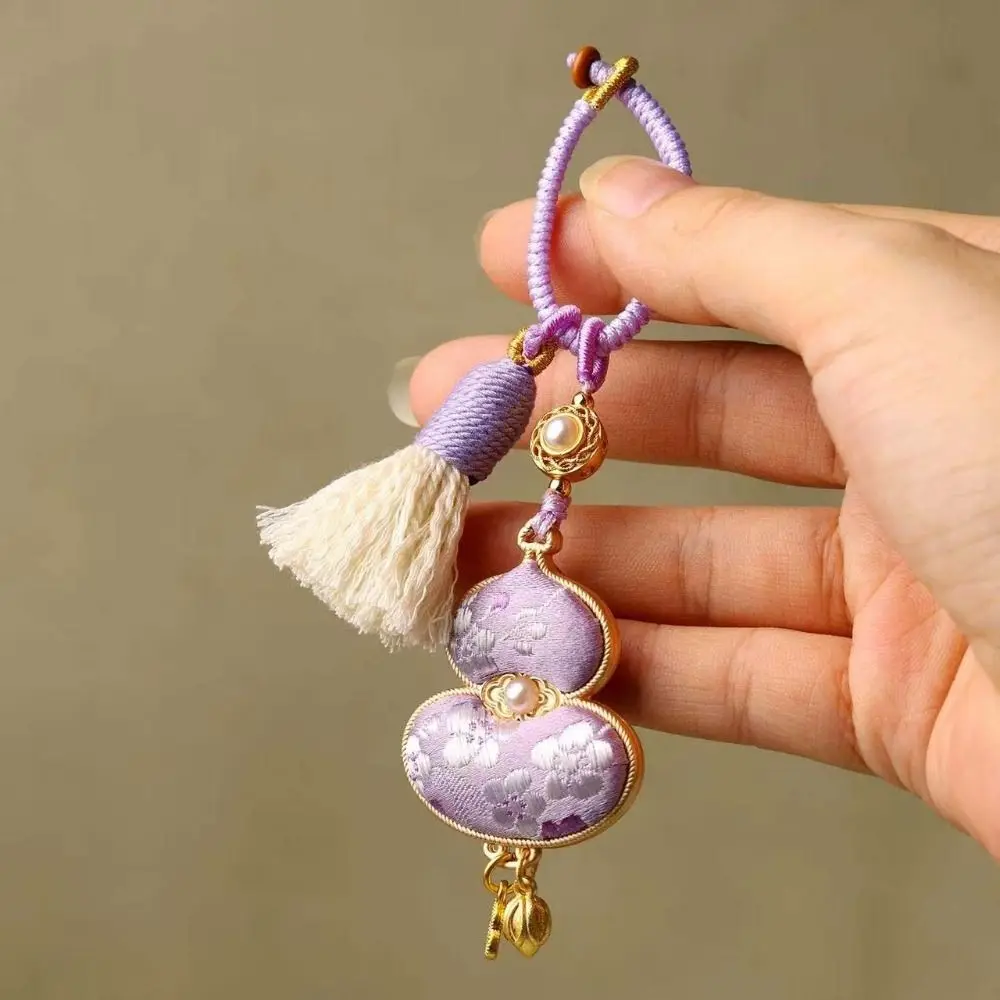 Handmade Brocade Gourd Pendant Good Luck Chinese Style Woven Tassel Bag Pendant Traditional Blessing Hanging Ornaments Gifts