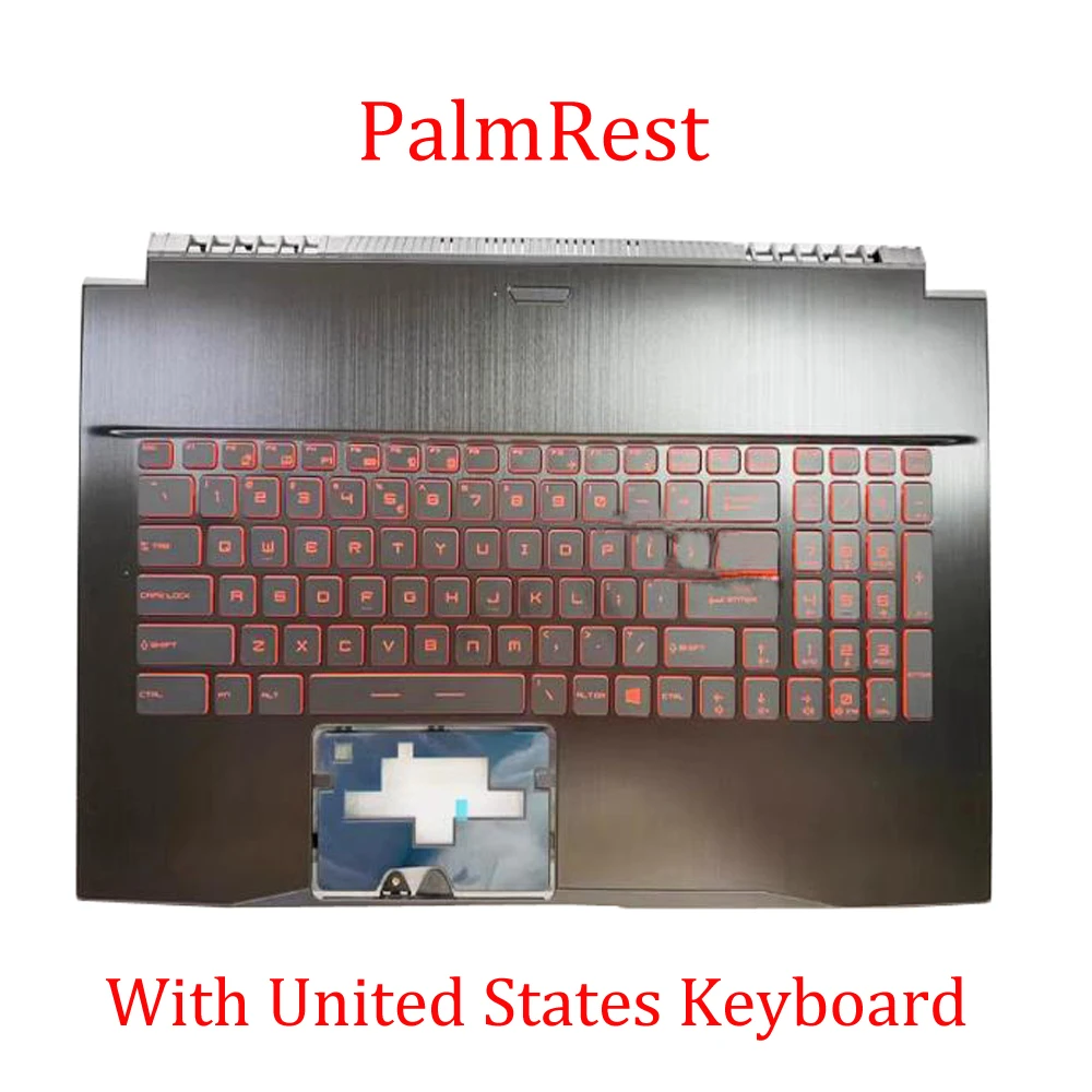 Black Laptop PalmRest&US Keyboard For MSI GF75 Thin 8RC 8RCS 8RD 10SE 10SEK 10SER MS-17F3 MS-17F1 No Touchpad With United States