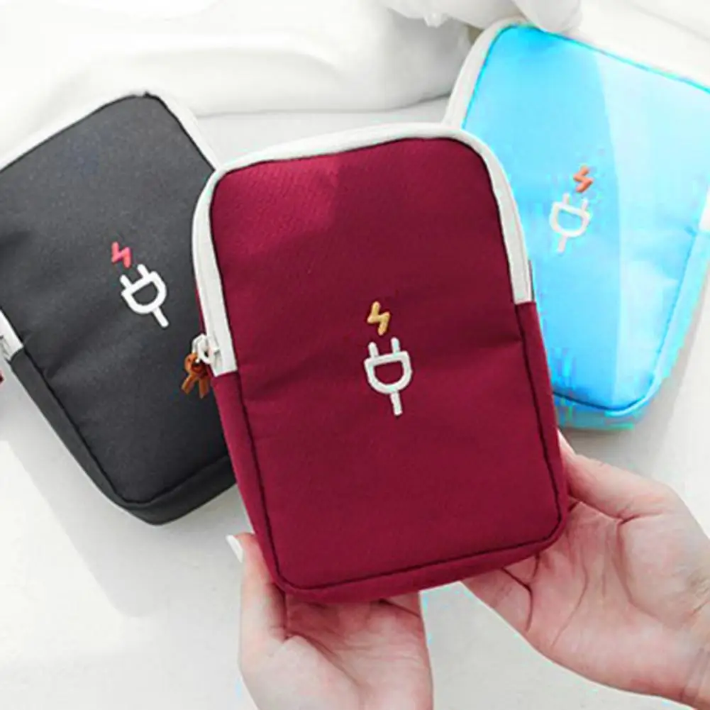 Data Cable Pouch Practical Convenient Cable Organizer Bag Data Cable Charging Plug Storage Pouch Household Supplies