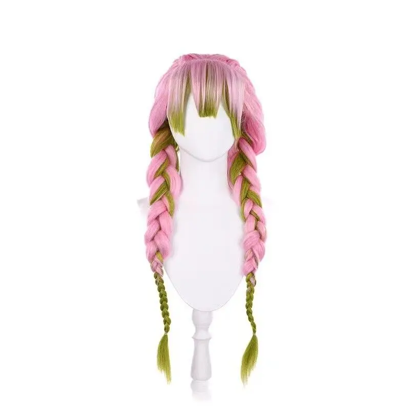 Kanroji Mitsuri Anime Wig Synthetic for Demon Slayer Cosplay Braided hair Wigs