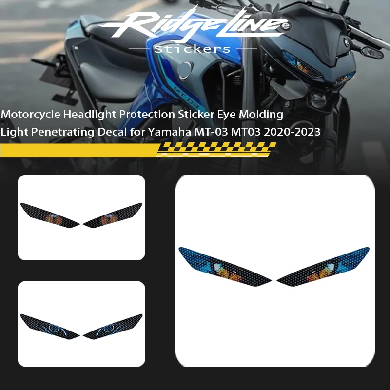 

For Yamaha MT-03 MT03 2020-2023 Motorcycle Headlight Protection Sticker Eye Molding Light Penetrating Decal