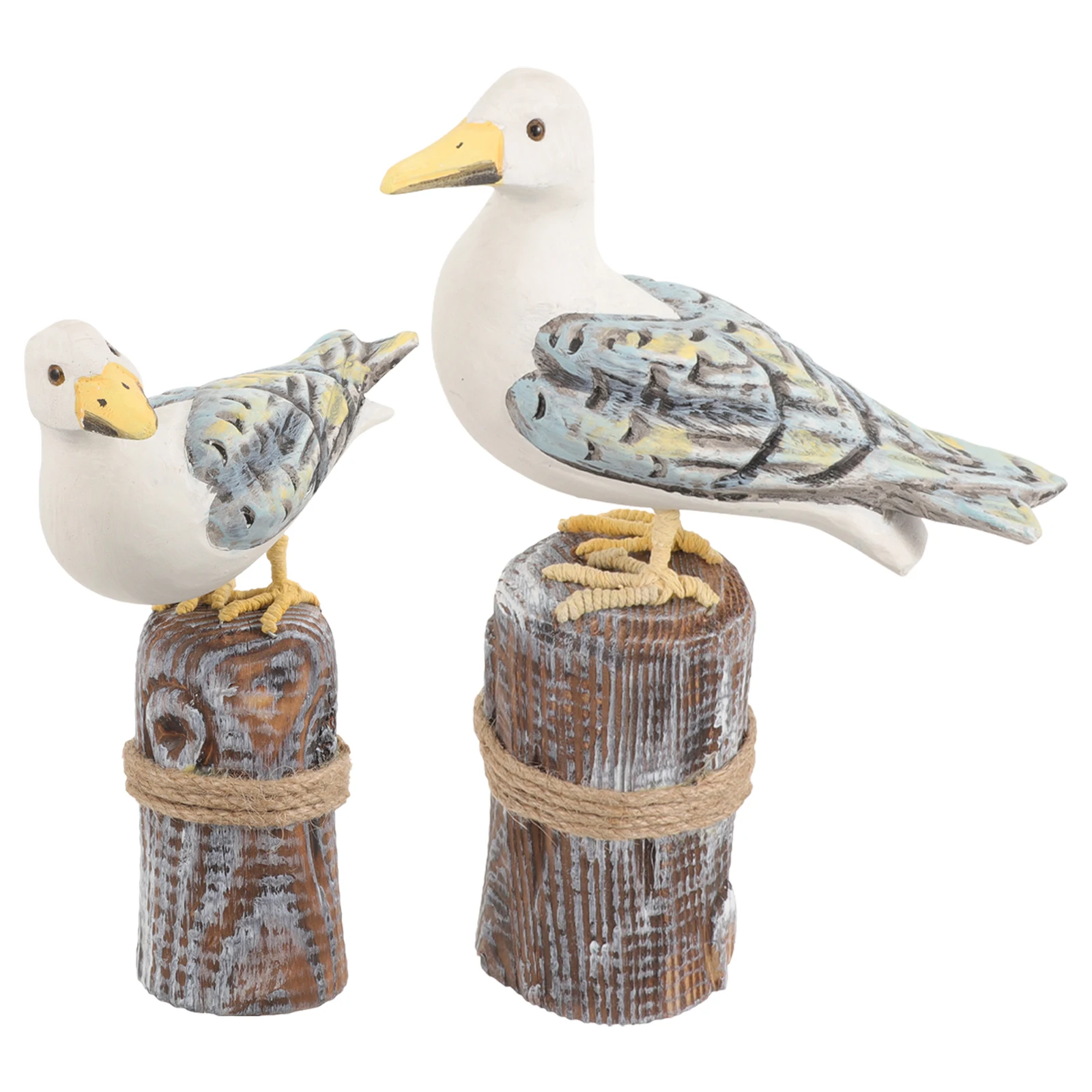 

Seabird Ornament Creative Wooden Figurine Decor Coastal Bird Statue Wood Craft Bedroom Figurine Mini Model Home