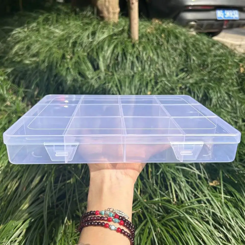 12/24 Grids Container Organizer Box Große Kapazität Transparente Display Box Perlen Schmuck Fall Box Kunststoff Lagerung Box