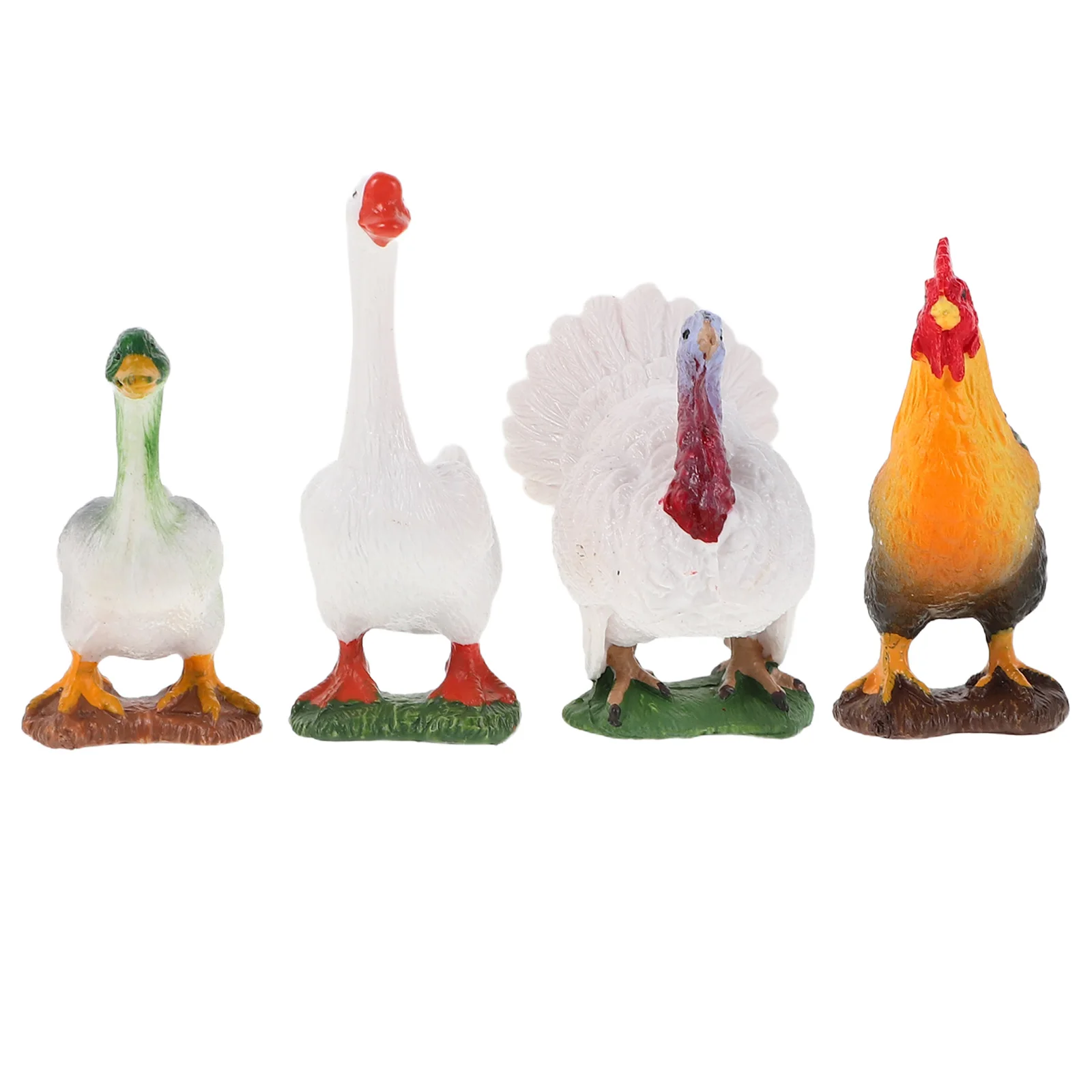 4 pezzi modelli di animali da fattoria mini figurine realistiche della fienile ornamenti di simulazione di pollo in plastica gioco educativo per bambini decorazioni per il desktop