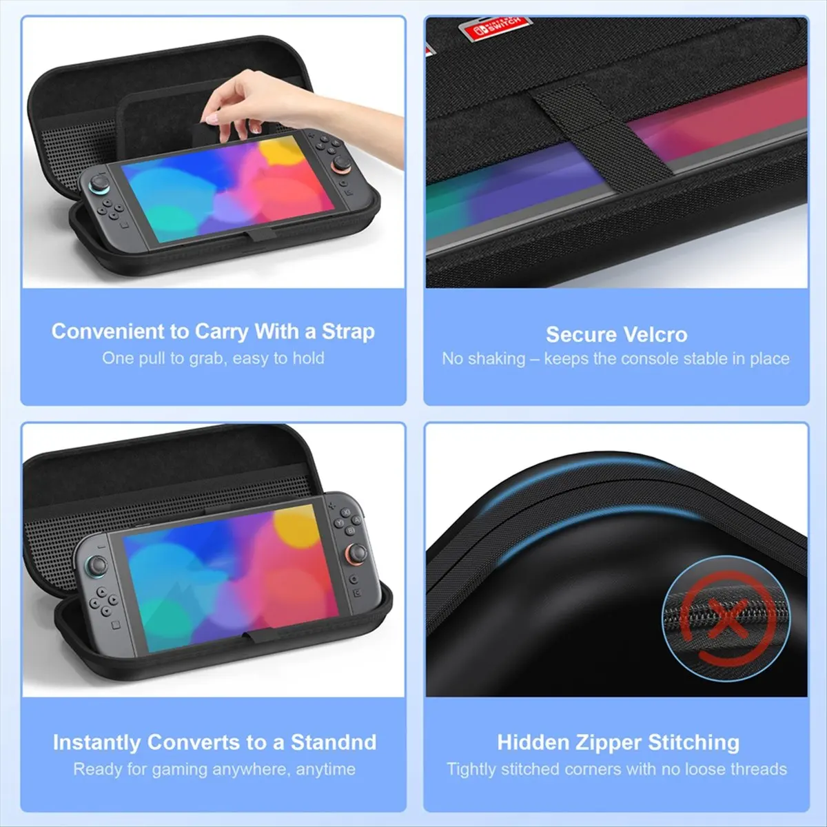 (DT37) Travel Carrying Case Hard Shell for Nintendo Switch 2, Portable Storage Bag Handbag for Switch 2 Console and Accessories
