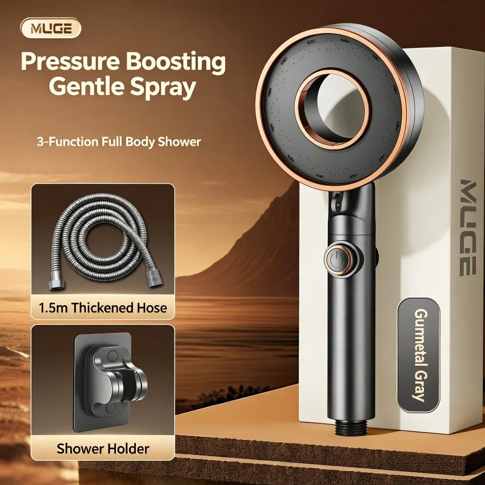 Upgraded Enhanced Pressure Shower Head Multi Function Handheld Shower Sprayer with Rain Mist Mixed Spray Settings