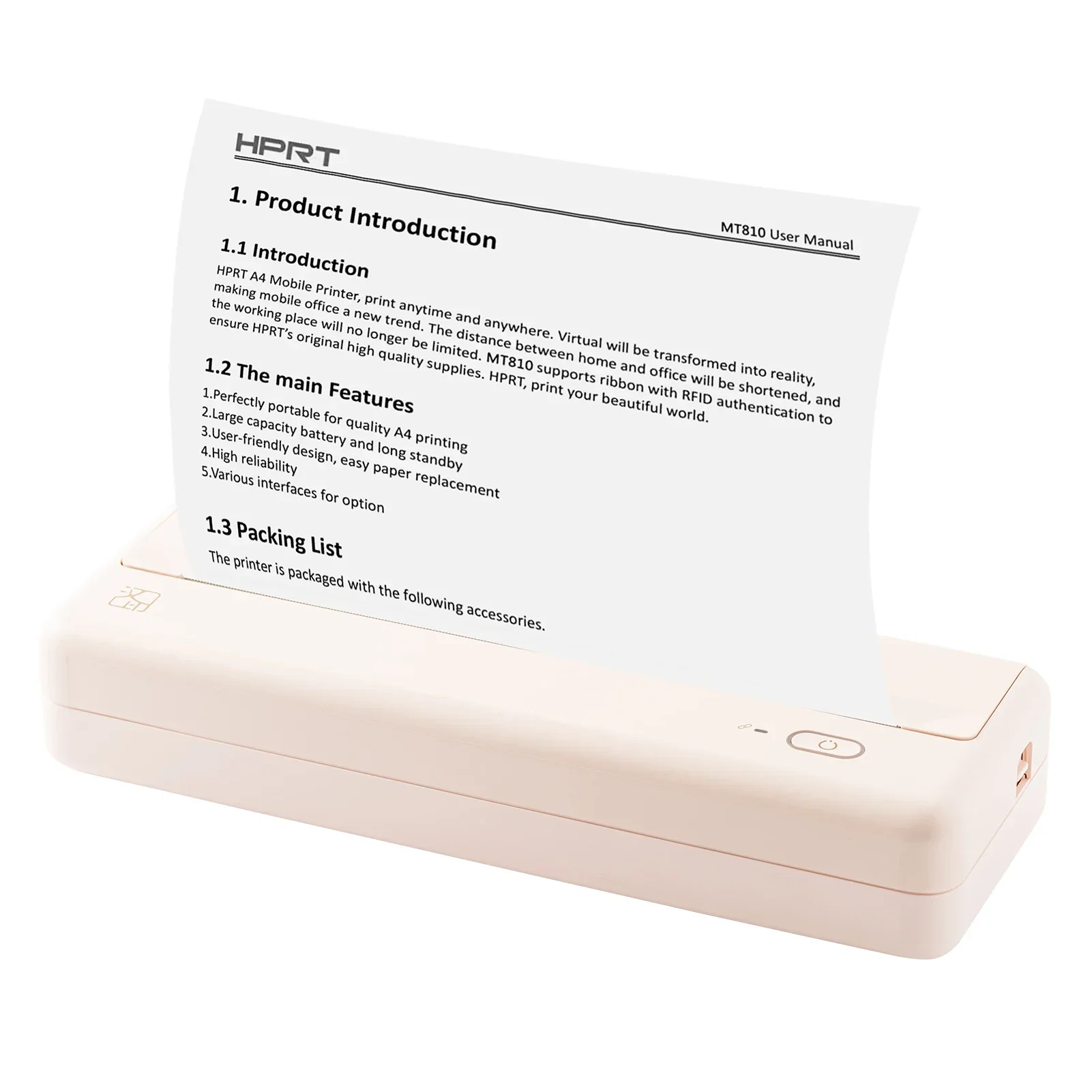 high quality low price Mini Mobile Office Compact Printer Document Bluetooth inkless A4 Portable Thermal Printer for Smart Phone