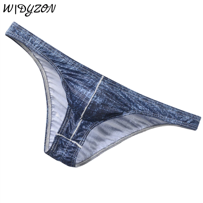 Printed Briefs for Men Butt-lifting Bikini Briefs Cuecas Male Wrinkle Back Mini Panties Sexy Slip Hombre Mens Pouch Lingerie