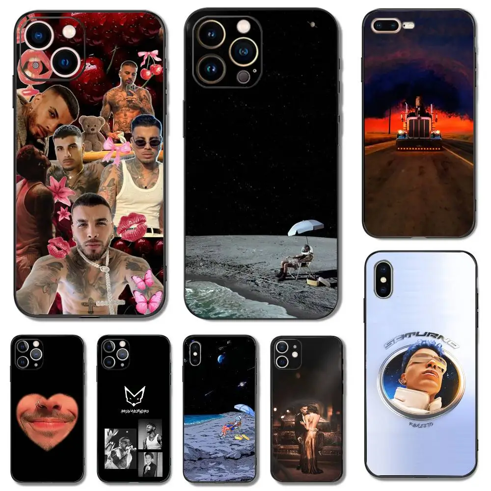 

Singer R-Rauw Alejandro Phone Case For iPhone 16,15,14,13,12,11,Pro,X,XS,Max,XR,Plus,Mini Soft Silicone Black Shockproof