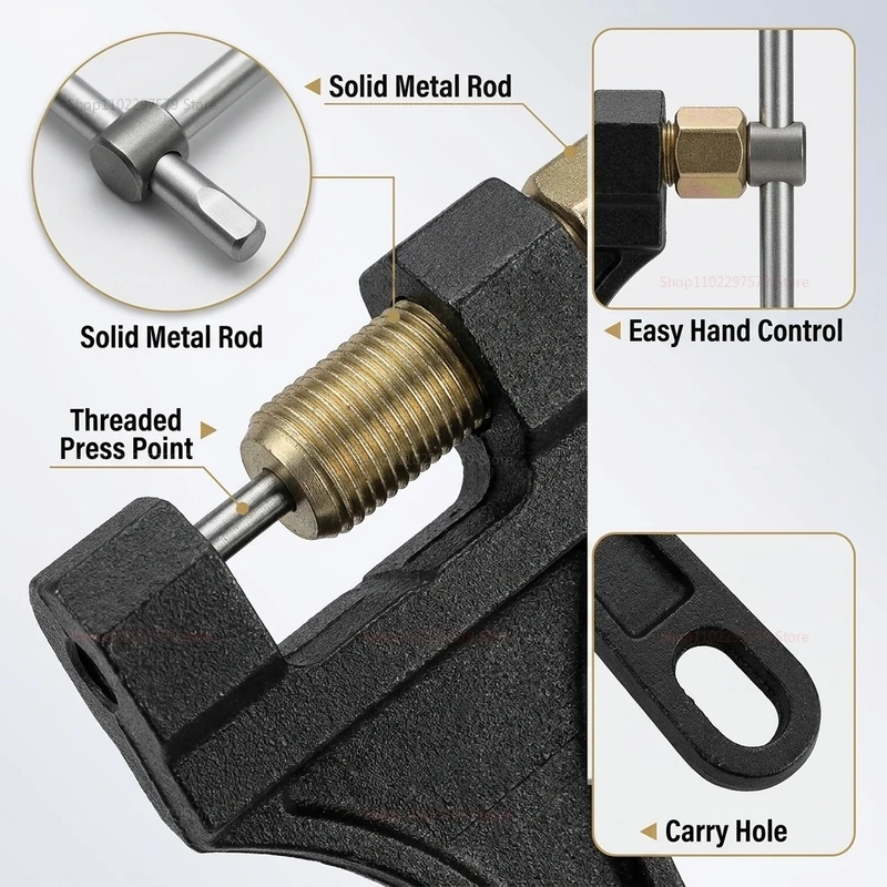 Professional Motorcycle Chain Breaker Tool Chain Link Remover Separator Riveting Tool for 420 530 Chains Repair and Maintenance view 3