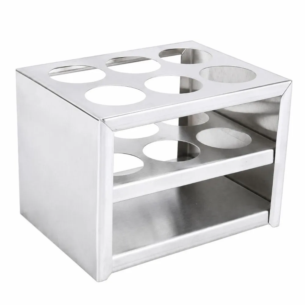 30mm，6 Holes Reusable Metal Tube Rack 6 Holes 30Mm Aperture Sample Tube Holder Solid Round Hole Tube Storage Rack Sample Placing