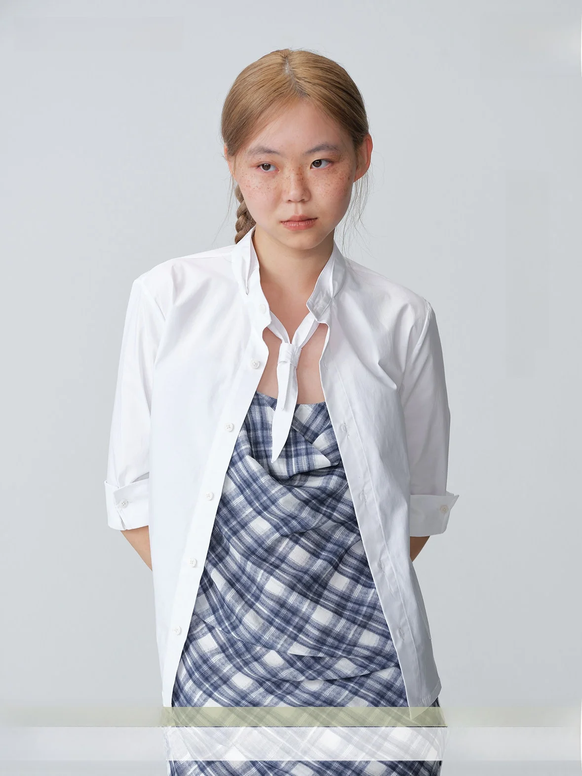 

Dosordonts Spring 2026 Women's Slim Fit Shirt with Tie Collar mid Sleeve Breathable Comfortable Cotton Blend Elastic Fiber