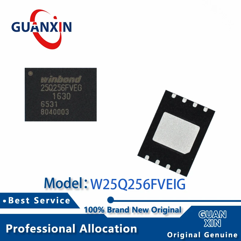 

100% New electronics W25Q256FVEIG WSON-8 Marking 25Q256FVEG W25Q256