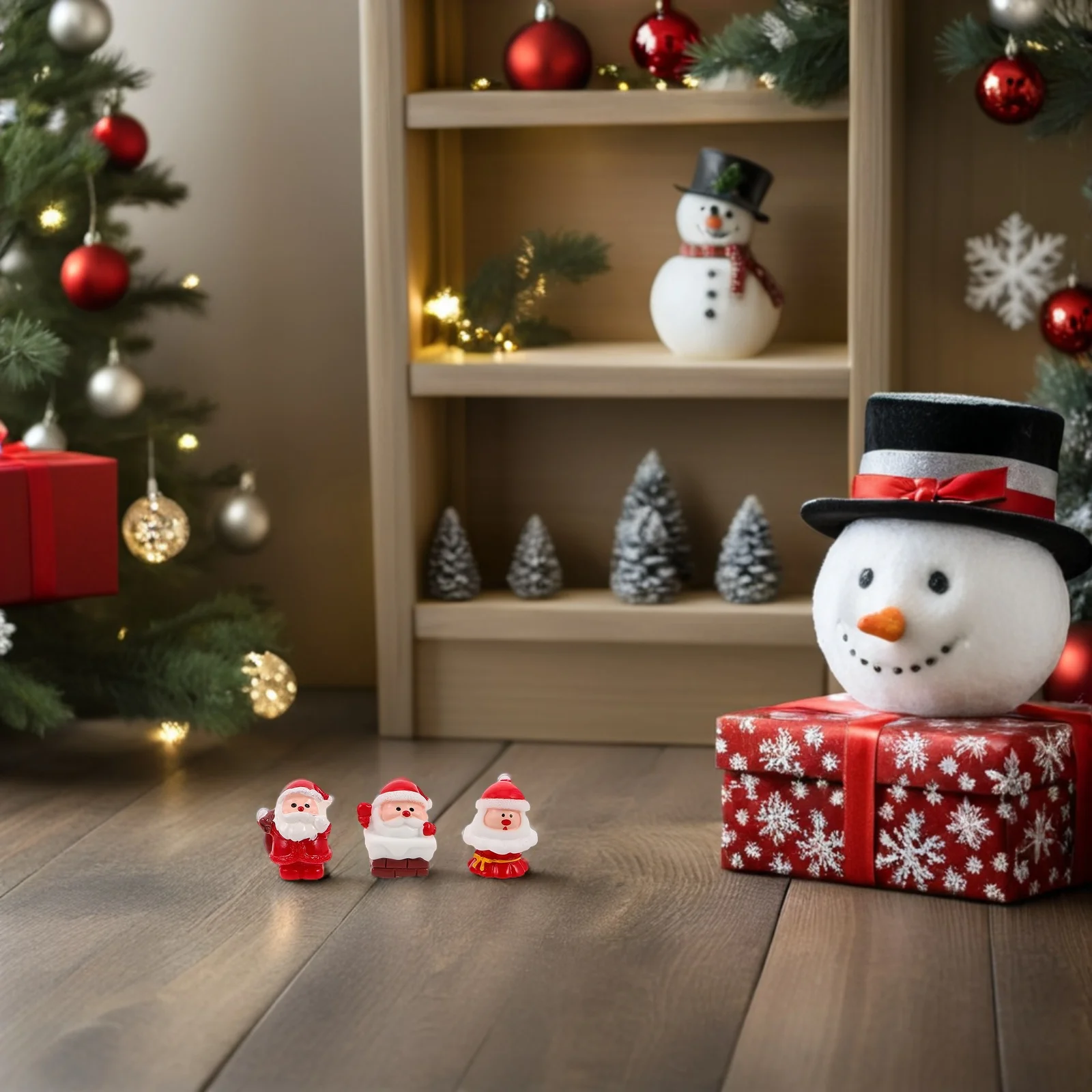 

12Pcs Mini Resin Santa Claus Christmas Decorations Tabletop Xmas Ornaments for Holiday DIY Resin Decor Mini Santa Claus Figurine