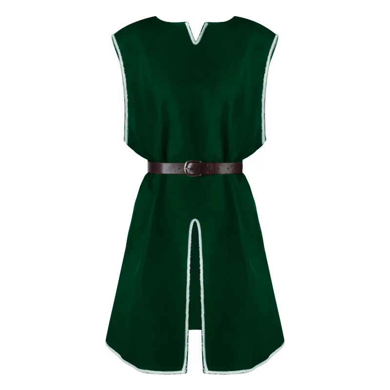 Nuevo Top largo Medieval para hombre, disfraz de actuación con escote en V pequeño de Halloween, producción china, lanzamiento de verano 2025