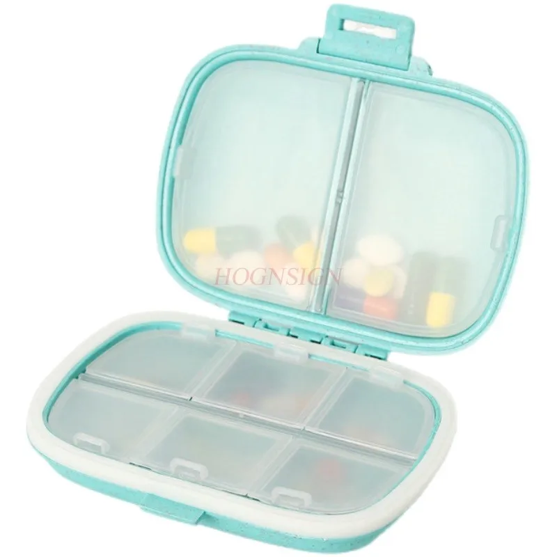 Portable and portable medicine box, small mini size, 7-day weekly packaging, large capacity sealed box