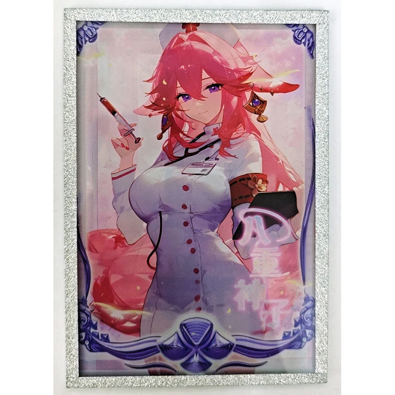 Goddess Story Genshin Impact Anime Raiden Shogun Yae Miko Cartoon Characters Acrylic Collection Flash Card Christmas Gift