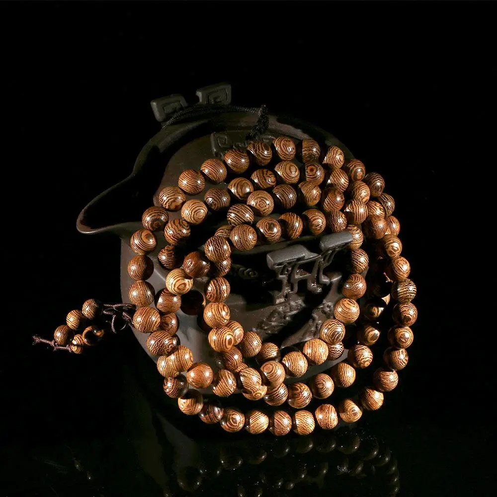 Hot Sale Fashion Beads Wooden Bangle Jewelry Wenge Mala Bracelet Buddha Rosary Prayer Beads