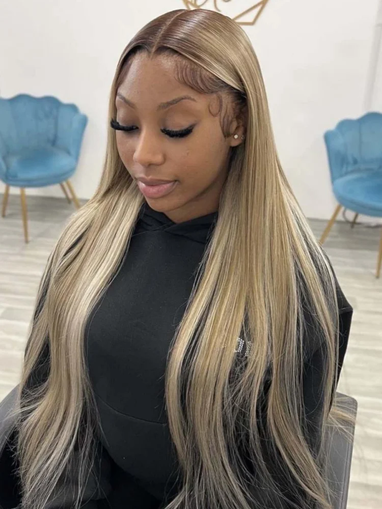 Asblonde pruiken Echt haar 13x4 Transparante kanten pruiken Echt haar 200 dichtheid Asblonde rechte kanten pruiken voor vrouwen - afbeelding 2