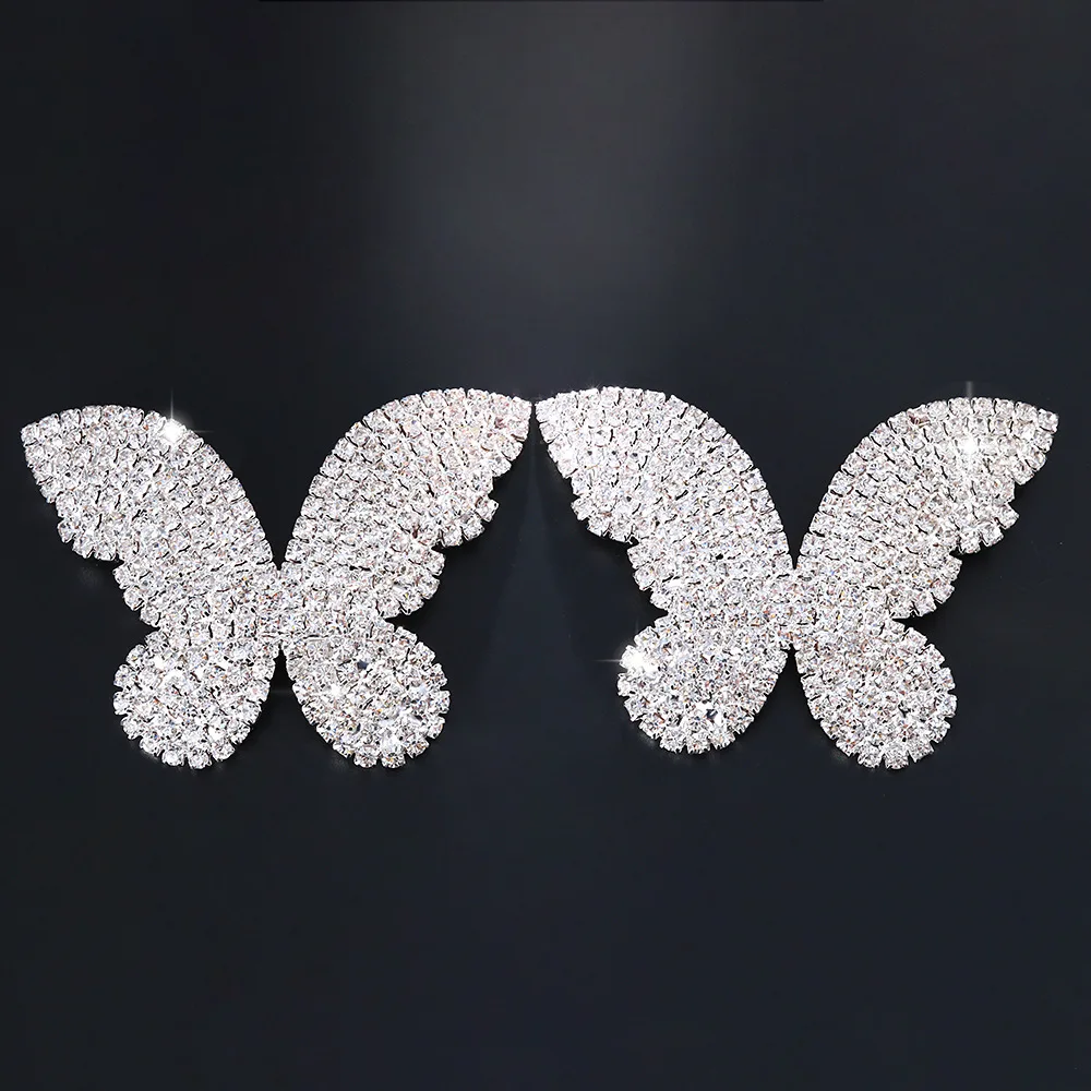 Stonefans Hot Full Rhinestone Butterfly Nipple Stickers Shiny Insect Butterfly Crystal Chest Sticker Sexy No Piercing Jewelry